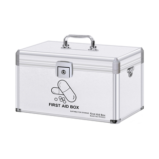 药箱铝合金医药箱工厂应急医疗箱家用收纳盒带锁壁挂式便民服务箱