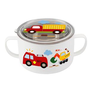韩国小学生汤碗316不锈钢儿童碗宝宝餐具带手柄吃饭碗防摔辅食碗