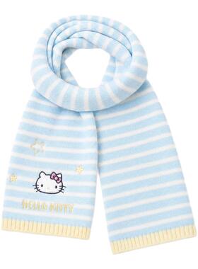hellokitty正版浅蓝色条纹围巾