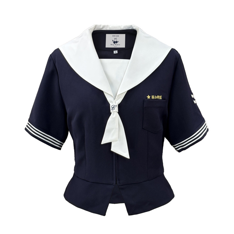 车厘子jk【藤加学园】原创刺绣收腰学院风海军领水手服蛋糕短裙