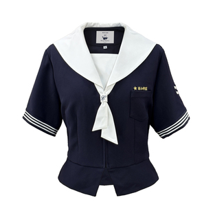 车厘子jk【藤加学园】原创刺绣收腰学院风海军领水手服蛋糕短裙