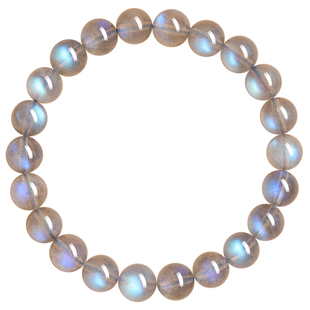 官方旗舰店天然灰月光拉长石月光石手串女蓝光猫眼水晶串珠手链男