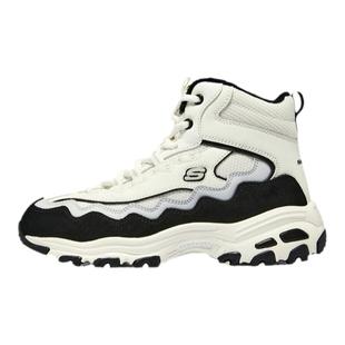 Skechers斯凯奇女士绑带运动鞋秋季高帮短绒保暖轻质休闲熊猫鞋