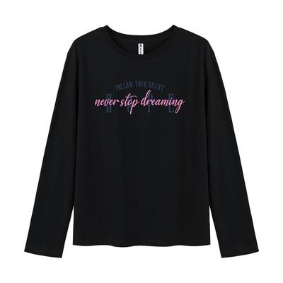 休闲女士衣服时尚圆领套头衫潮