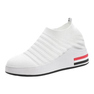 配裙子小裙短裙穿的小白鞋内增高鞋子女网鞋夏天透气增高女鞋34码