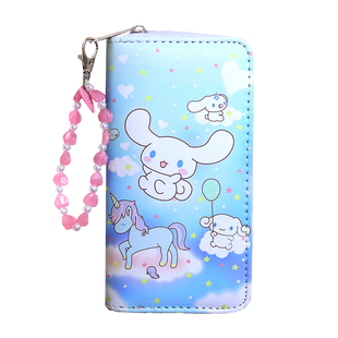 库米美兔卡通可爱日韩拉链功能零钱包儿童女童学生长款钱包