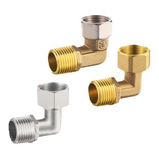 全铜4分90度活接弯头内外丝水管燃气灶20外牙加长内牙直角配件