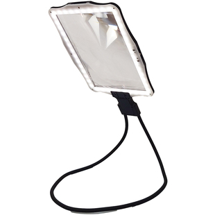 拜斯特高清挂脖放大镜带48个LED灯USB充电手持桌面横竖屏阅读绘画