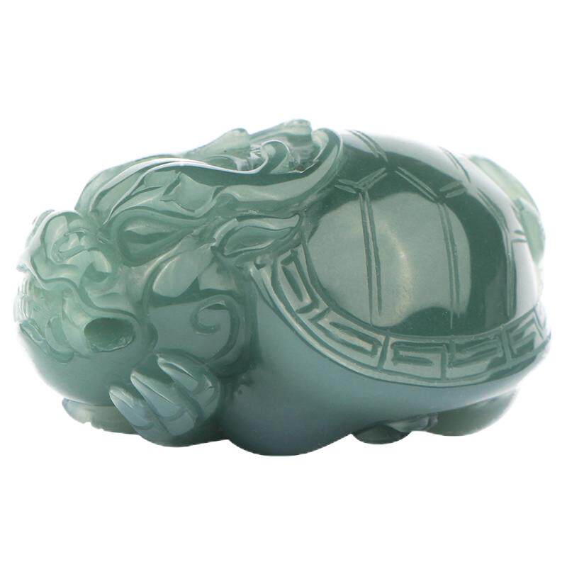 梵峙玛瑙绿色龙龟摆件吊坠茶宠