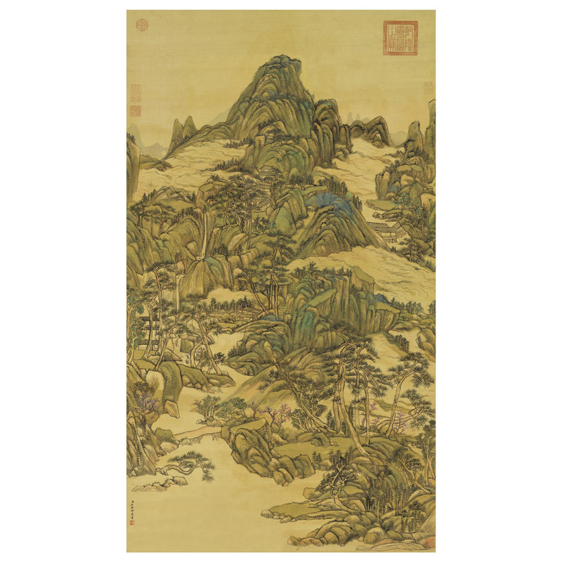 王原祁春云出岫图微喷山水画
