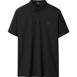 HLA海澜之家商务POLO衫24夏新高周波无痕压胶短袖T恤男爸爸