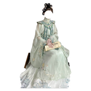 裳云兮幽兰原创汉服女明制斜襟立领长衫齐腰褶裙传统汉服云肩春夏