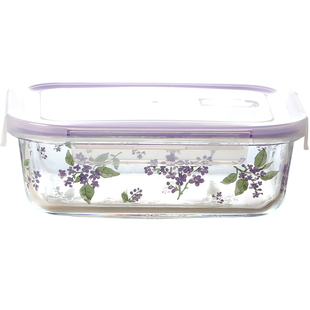 蓝莲花高硼硅玻璃饭盒食品级超轻微波炉加热专用小保鲜盒迷你密封