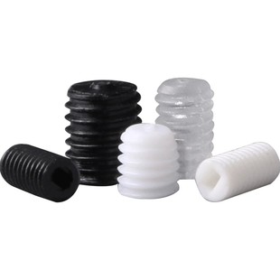 PC塑料紧定螺丝黑色白色透明机米一字顶丝无头螺钉M3M4M5M6M7M8