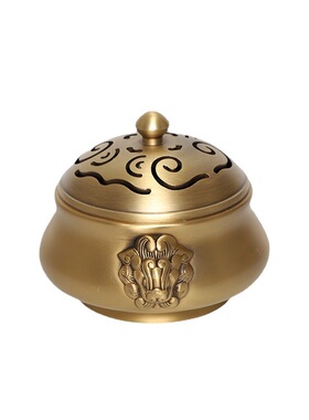 纯黄铜香炉家用室内香熏炉盘香日式沉香禅意个人商务礼品可代发