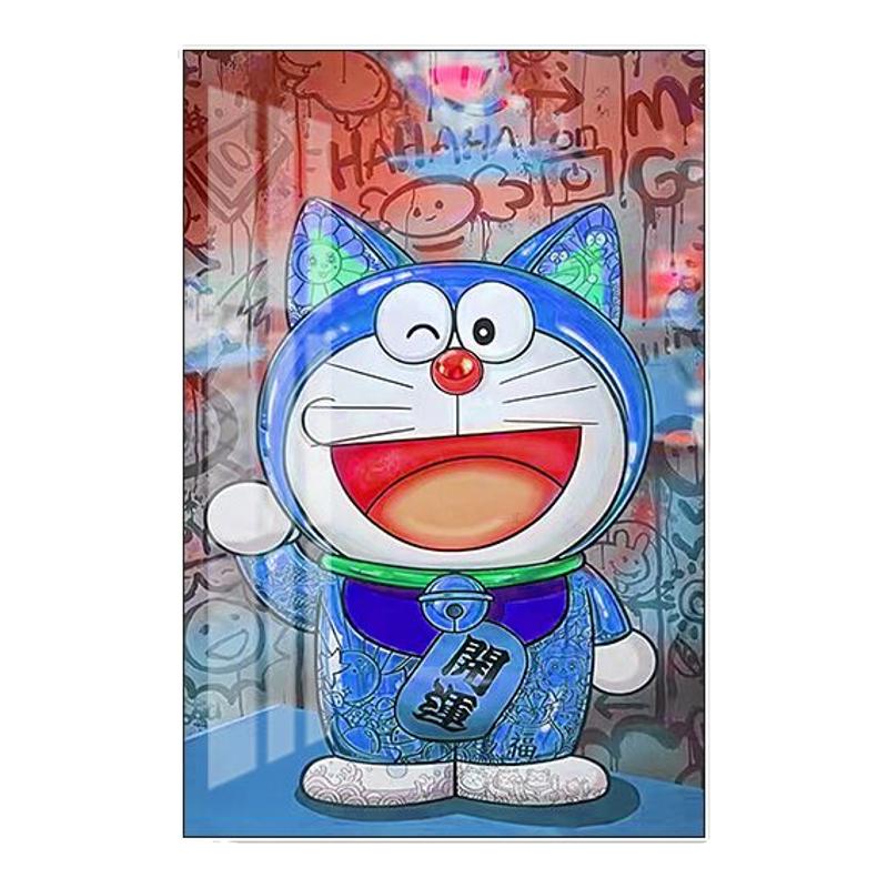 哆啦a梦挂画潮玩店开运招财壁画