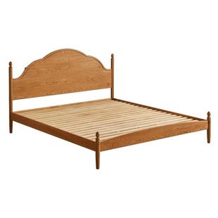 源氏木语加兰实木床复古樱桃木大板床主卧高靠背双人床大床中古风