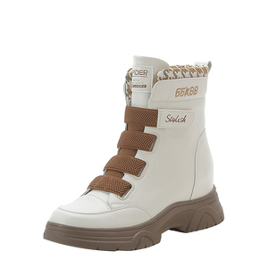 马丁靴女款英伦风2026新款春秋小个子内增高女鞋真皮棉靴加绒短靴