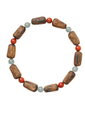 山川心语原创【木华】蓝水翡翠奇楠沉香随形南红串珠安神助眠手串