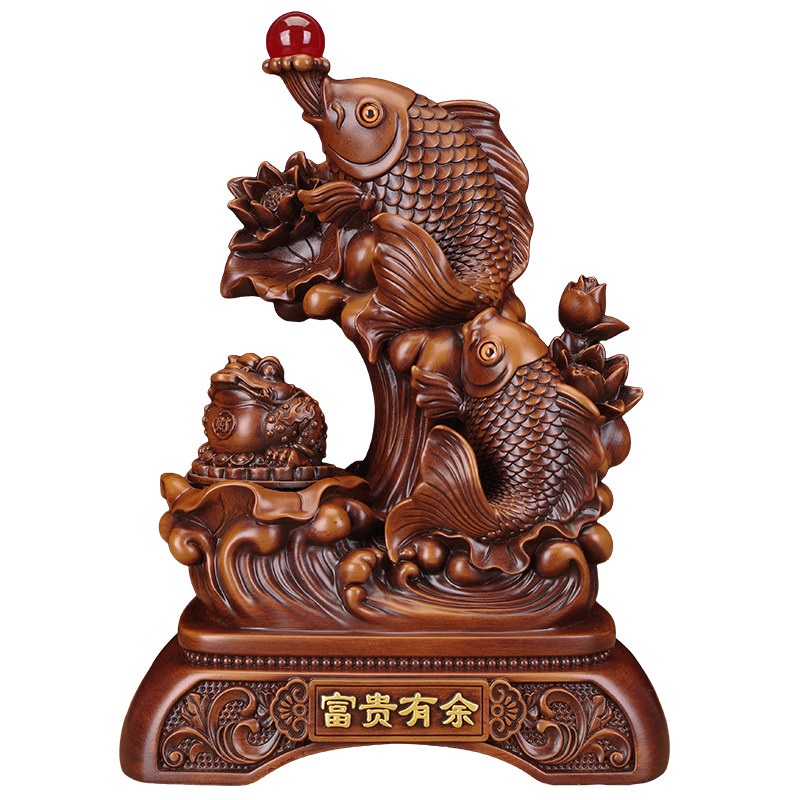 中式鲤鱼跃龙门摆件招财