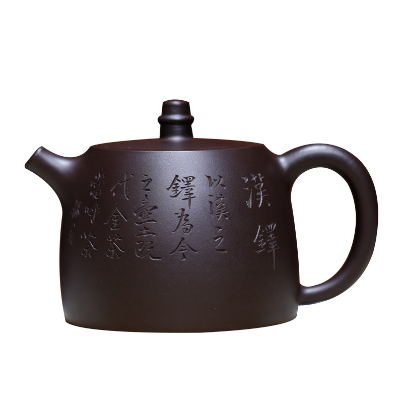 祥生纯全手工原矿老紫泥汉铎壶