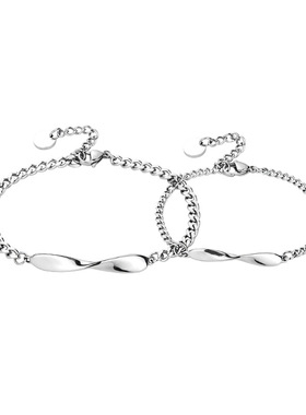 莫比乌斯钛钢手链男士高级感情侣