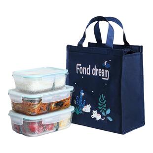 便当包铝箔加厚装饭盒保温袋帆布带饭菜便当包上班带饭的手提袋子