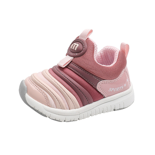 女宝宝毛毛虫鞋子秋冬男幼儿机能鞋0一1-2-3岁婴儿软底学步鞋加绒