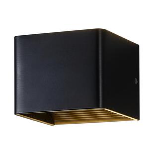 现代简约黑色方形壁灯室内外墙壁安装LED灯具酒店创意装饰床头灯