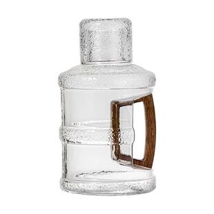 容山堂胡桃木把玻璃耐高温大容量凉水壶家用茶壶玻璃冷泡杯冷泡壶