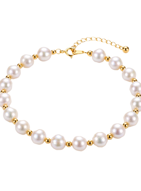 天然淡水巴洛克珍珠手链简约气质