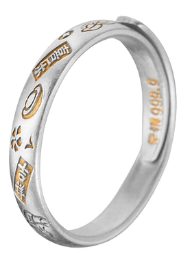 吴越老银铺足银吉言招财猫戒指女