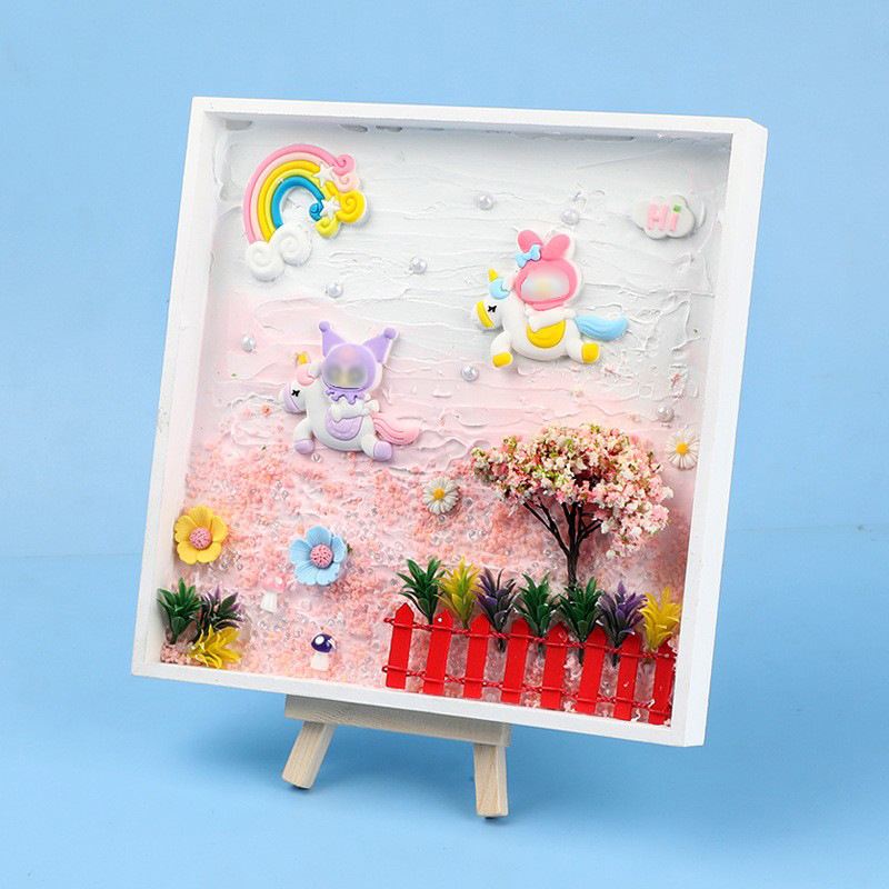 妙嘉儿童diy手工奶油亲子海洋托盘包胶画画材料创意批发肌理相框