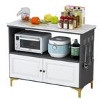 厨房置物架落地多层家用多功能碗柜收纳柜微波炉橱柜备餐台切菜桌