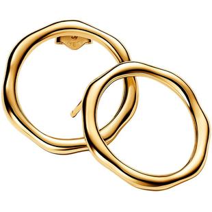 Pandora潘多拉奥莱ESSENCE天性圆圈耳钉水波纹设计