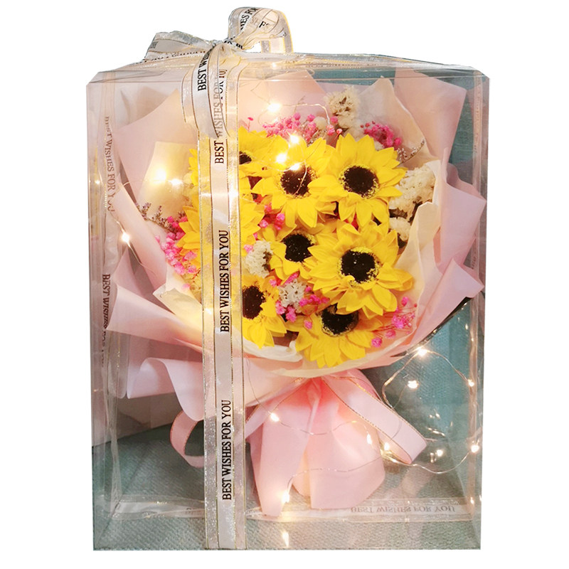 花束满天星玫瑰康乃馨香皂花礼盒送妈妈女朋友生日礼物七夕情人节