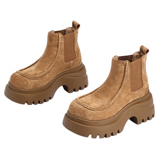 exull/依思Q2025秋冬新款厚底增高马丁靴女短靴小个子复古机车靴