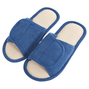 孕妇脚宽胖浮肿拖鞋脚背高老人拇指外翻魔术贴调节大脚骨糖足棉麻