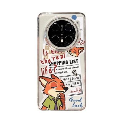 尼克朱迪情侣适用华为mate70pro手机壳mate50卡通40e疯狂动物城mt30荣耀X60GT新款magic7透明6外壳5保护套4+