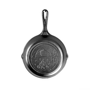 Lodge洛极美国进口铸铁小煎锅平底21cm 露营花纹网红款 无涂层