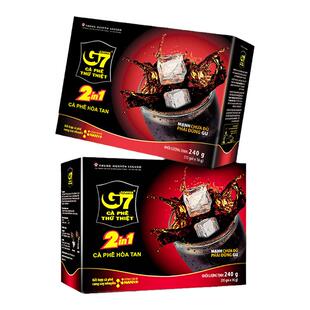 G7原装进口中原二合一速溶黑咖啡加糖240g提神咖啡