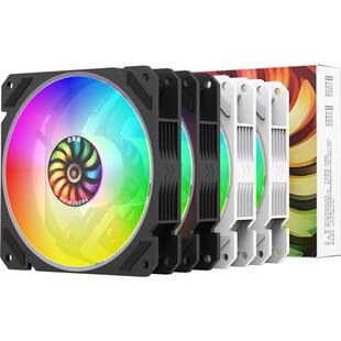 RGB发光彩色机箱风扇超静音12CM台式主机电脑散热4线调速12V白色