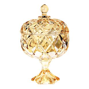 水晶玻璃碗高脚杯水果盘小果盘甜品高端高颜值高级感大容量带盖