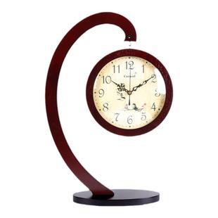 caravel木质座钟中式客厅风水摆件书房石英钟复古时钟摆件钟表