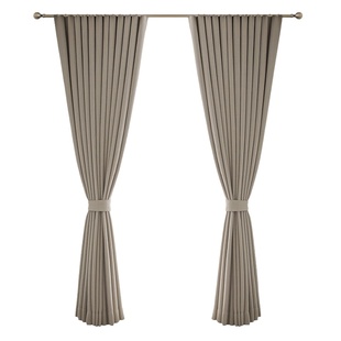 南枝遮光窗帘卧室客厅日式简约雪尼尔新款奶茶色绍兴柯桥杭州定制