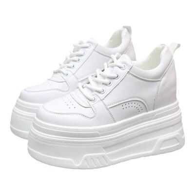 加绒内增高厚底透气运动板鞋百搭