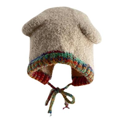 毛线帽子可爱小熊耳朵护耳包头帽
