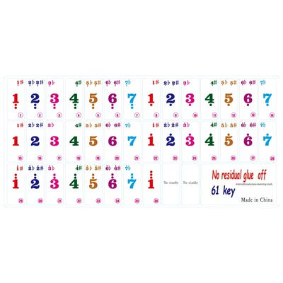 61电子琴简谱键盘贴纸数字音标贴