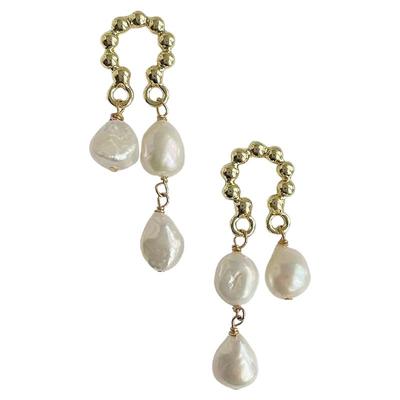 Hemo原创淡水珍珠法式轻奢耳环