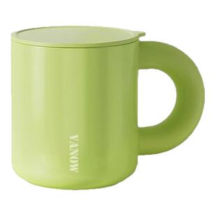 Vanow小清新颜值不锈钢带盖保温杯桌面咖啡马克杯家用办公水杯子